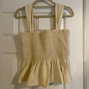 L Lucy Paris Fake Leather Peplum Tank